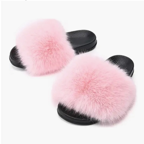 🌸NIP DENA LIVES Womens Faux Fur Open Toe Slippers- size 8 - Picture 1 of 9